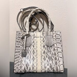MICHAEL KORS snakeskin tote crossbody bag